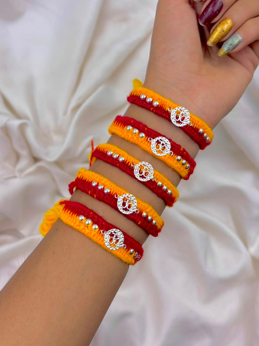 Premium Om 🕉️Designer Silver Rakhi