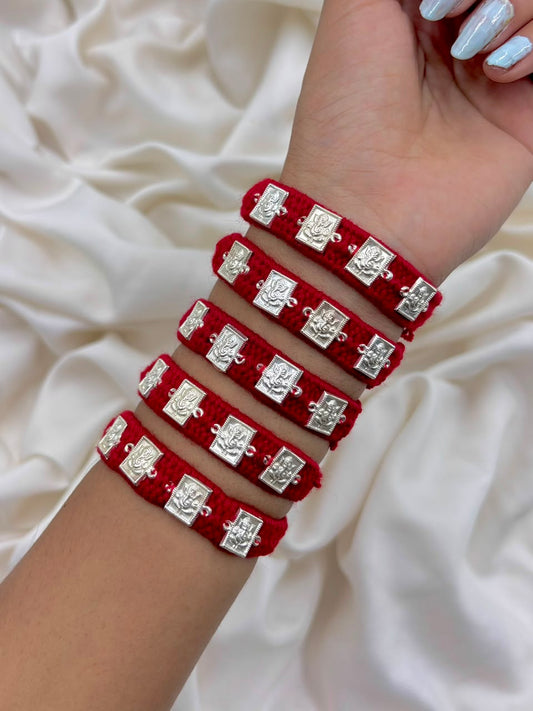 Premium Lord Ganesh Silver Rakhi