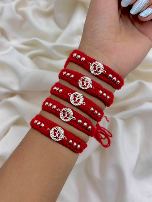 Premium Om Silver Rakhi