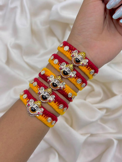 Premium Khatu Shyam Ji Silver Rakhi
