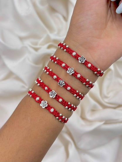 Premium Silver Rose🌹 Rakhi