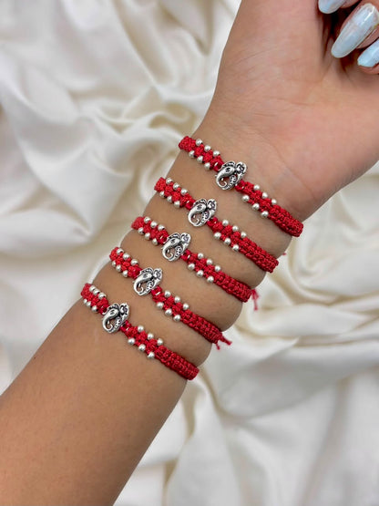 Premium Lord Ganesha Silver Rakhi
