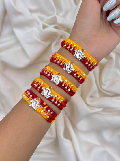 Premium Lord Ganesha Silver Rakhi
