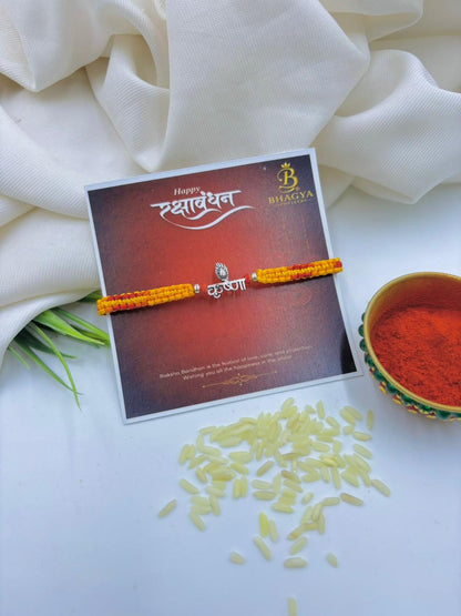 Premium Krishna Silver Rakhi |