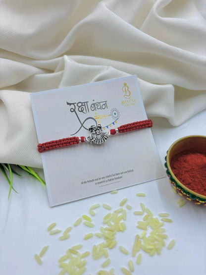 Premium Radha Krishna Silver Rakhi