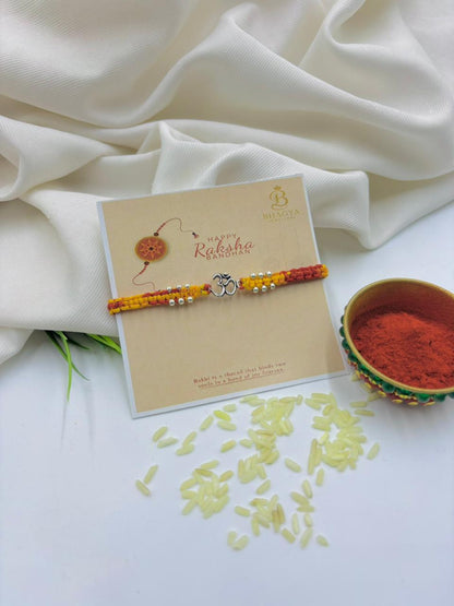 Premium Om Silver Rakhi