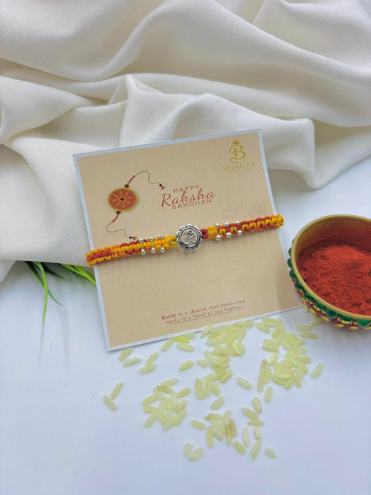 Premium Om Silver Rakhi