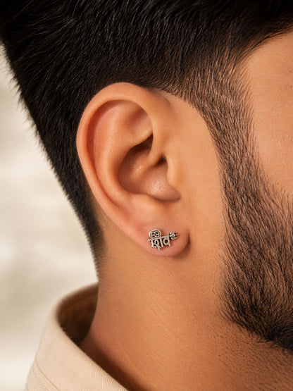 Shiv (शिव) Silver Stud Earrings for Men & Women