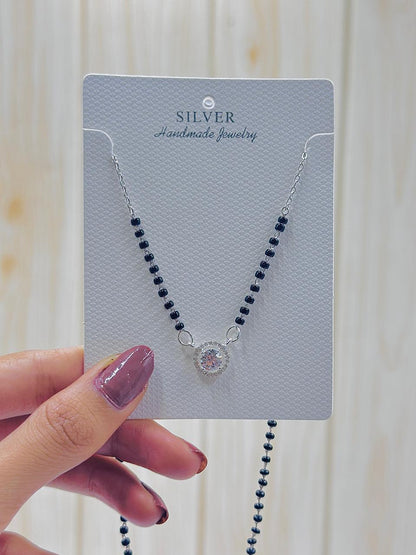 Classic Round Halo Mangalsutra