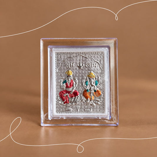 Silver Lakshmi Ganesh ji Frame
