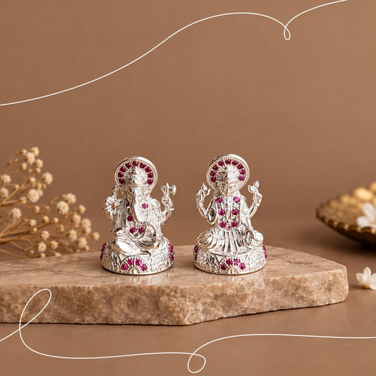 silver Laxmi & Ganesh ji