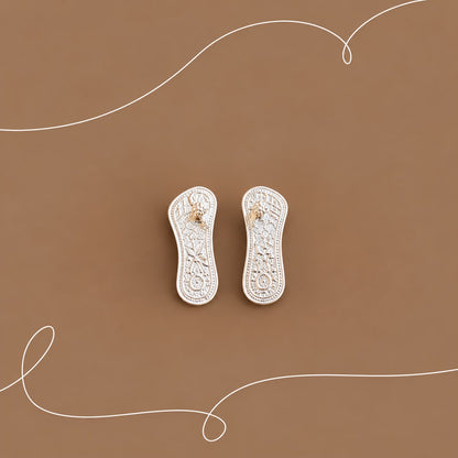 Silver Floral Charan Paduka