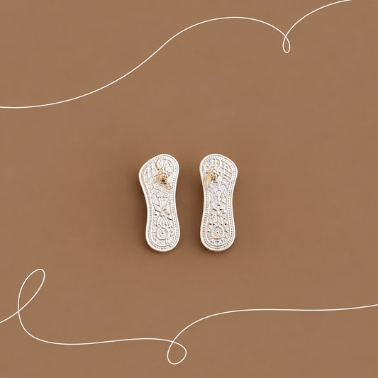 Silver Floral Charan Paduka