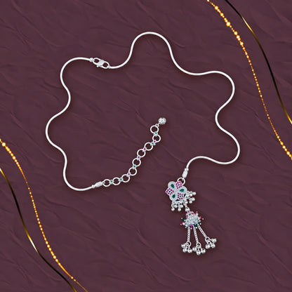 Elegant Silver Gemstone Waist Chain