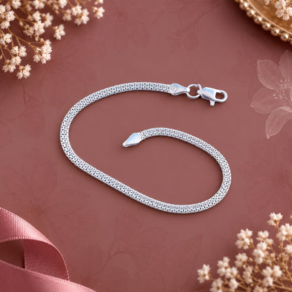 Elegant Sterling Silver Chain Bracelet