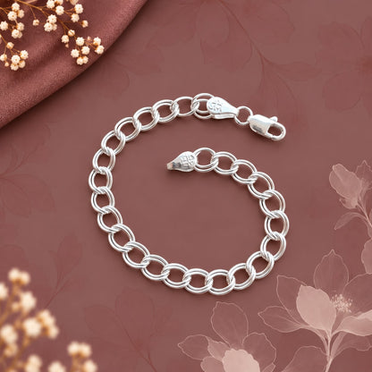Sterling Silver Twisted Link  Bracelet