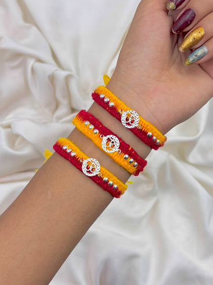 Premium Om 🕉️Designer Silver Rakhi