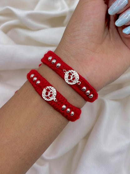 Premium Om Silver Rakhi