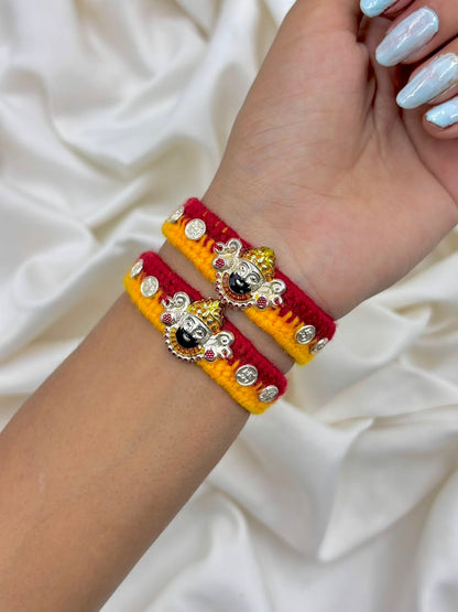 Premium Khatu Shyam Ji Silver Rakhi