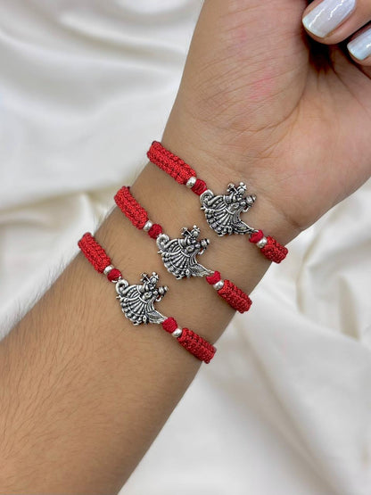 Premium Radha Krishna Silver Rakhi