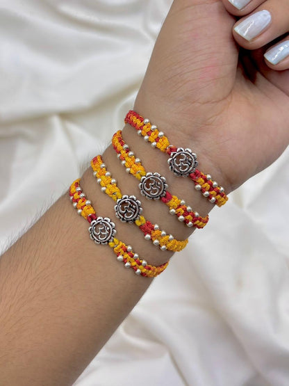Premium Om Silver Rakhi
