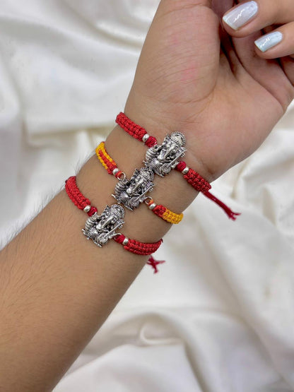 Premium Ganesh Silver Rakhi