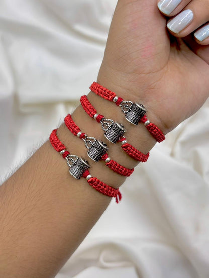 Premium Trishul Damru Silver Rakhi