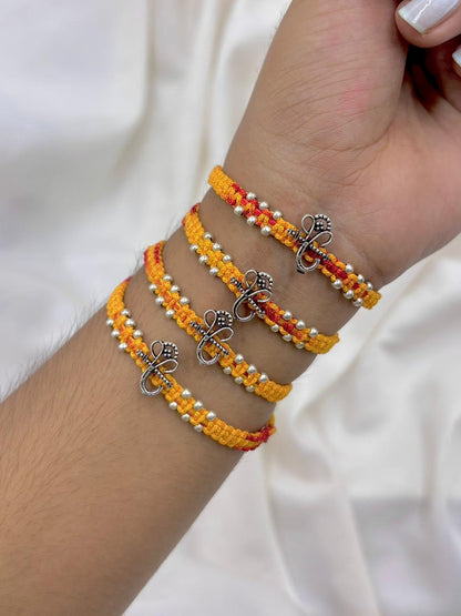 Premium Ganesh Om Silver Rakhi