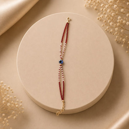 Handmade Red Crystal Evil Eye Bracelet