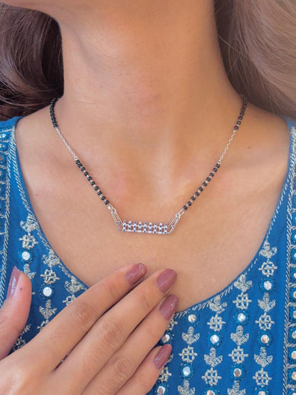 Blue Sapphire Bar Mangalsutra