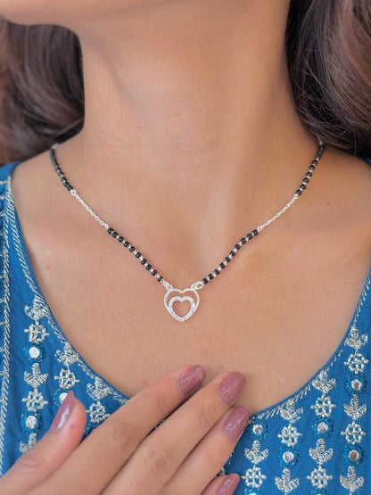 Double Heart Diamond Mangalsutra