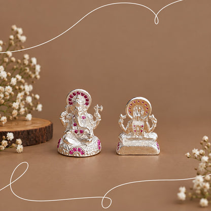silver Laxmi & Ganesh ji