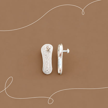 Silver Floral Charan Paduka