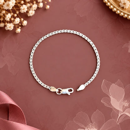 Elegant Sterling Silver Woven Bracelet