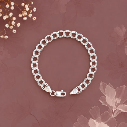 Sterling Silver Twisted Link  Bracelet